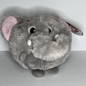 Kellytoy 6.5” Round Body Jungle Animal Elephant Plush Stuffed Toy